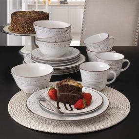 img 3 attached to 🍽️ Pfaltzgraff Trellis White 16-Piece Dinnerware Set, Service for 4, Antique White