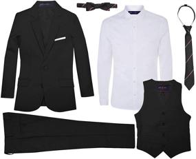 img 2 attached to 👔 White Formal Boys Skinny Suit - Stylish Boys' Clothing and Suits & Sport Coats