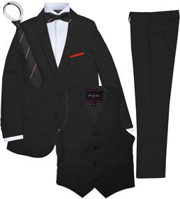 img 1 attached to 👔 White Formal Boys Skinny Suit - Stylish Boys' Clothing and Suits & Sport Coats