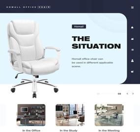 img 2 attached to 🪑 Homall Big and Tall Office Chair - High Back Executive Computer Chairs with Lumbar Support - Swivel, Adjustable, Leather, Ergonomic Desk Chair (White)