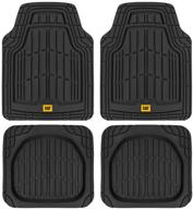 🚗 cat toughride heavy-duty 4 piece rubber floor mats for car truck van suv, black – trim to fit car floor mats, all weather deep dish automotive floor mats, total dirt protection - odorless logo