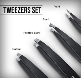 img 3 attached to 🔧 Premium Stainless Steel Tweezers Set (4-Piece) - Precision Tools for Hair Removal, Splinter Extraction, Blackhead Removal, and Tick Removal