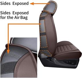 img 1 attached to YIERTAI Chevy Silverado GMC Sierra Seat Covers Fit 2007-2022 1500/2500/3500 Trucks Front Seats Only Waterproof Leather Crew Double Extended Cab Cushion Covers Protectors(2 PCS Front Only/Brown)