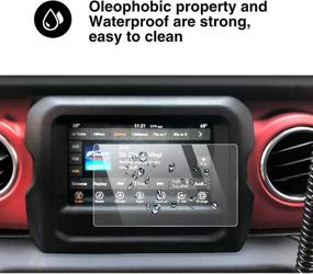 img 1 attached to YEE PIN Screen Protector For 2018 2019 2020 2021 Wrangler JL/ 2020 Gladiator JT Center Control Touch Screen Car Navigation Display Glass Protective Film High Clarity (7-Inch)