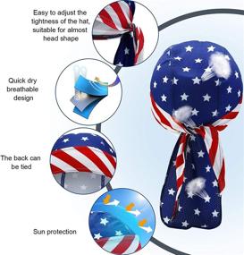 img 2 attached to 🏴 Chuangdi 3-Piece Suction Cap Quick-Drying Pirate Hats for Men and Women - Stars and Stripes Design