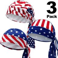 🏴 chuangdi 3-piece suction cap quick-drying pirate hats for men and women - stars and stripes design логотип