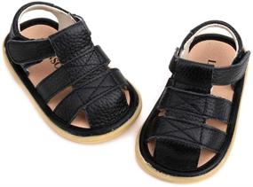 img 2 attached to LONSOEN Athletic Outdoor Leather Sandals for Toddler Girls' Shoes