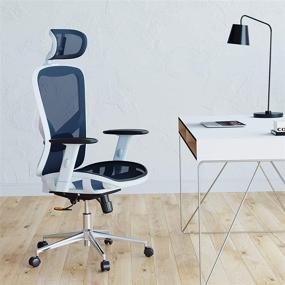 img 4 attached to 🪑 Superior Comfort and Style: Techni Mobili Blue Mesh Office Chair