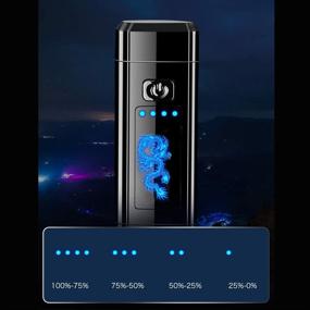 img 2 attached to 🔥 Dual Arc Lighter USB Rechargeable: Windproof Flameless X Plasma Lighter, 6 Arcs, LED Battery Indicator – Indoors, Outdoors, Camping! (Double Arc, Blue)