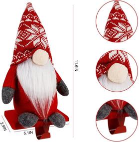 img 1 attached to 🎅 2-Pack Christmas Gnome Stocking Holders | Mantle Xmas Stocking Stand Hangers | Plush Gnome Hooks for Stockings | Fireplace Hooks Hanger for Christmas Decor