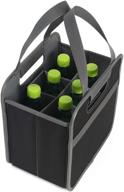 🍷 earthwise foldable 6 bottle wine bag carrier: collapsible grocery shopping heavy duty durable nylon (2 pack) логотип