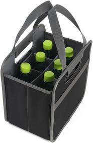 img 4 attached to 🍷 Earthwise Foldable 6 Bottle Wine Bag Carrier: Collapsible Grocery Shopping Heavy Duty Durable Nylon (2 Pack)