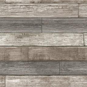 img 4 attached to 🔨 Transform Your Space with NuWallpaper NU3130 Peel & Stick Reclaimed Wood Plank Natural Wallpaper