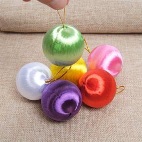 img 3 attached to 🎄 30pcs Satin Balls Christmas Ball Ornaments - Multicolored Hanging Xmas Tree Ball Decorations for Holiday Parties - Random Color Assortment