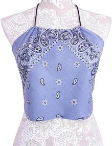 img 2 attached to Women's Accessories: Downright Bandanas Bandana Halter Shirt + Scarves & Wraps