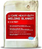 🔥 jj care heavy duty welding blanket 6x6 ft fiberglass welding curtain: ultra thick 850gsm weld shield for industrial and home use logo