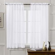 🏡 mystic-home sheer curtains: white 63 inch length, rod pocket voile drapes for living room and bedroom logo