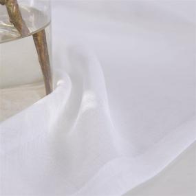 img 2 attached to 🏡 MYSTIC-HOME Sheer Curtains: White 63 Inch Length, Rod Pocket Voile Drapes for Living Room and Bedroom