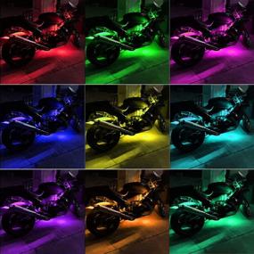 img 3 attached to 🏍️ 6Pcs Waterproof RGB Motorcycle LED Light Kits Strips - Multi-Color Neon Accent Glow, Ground Effect Atmosphere Underglow Lamps, Wireless RF Remote Control for Motocycle, Golf Cart, ATV