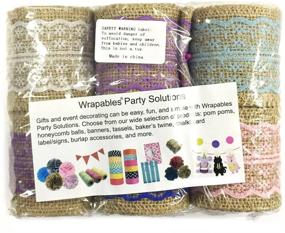 img 2 attached to 🎀 6-Pack of Wrapables Hessian Burlap with Lace Ribbon, 2.5 Inch Width x 2 Yards Length, in Pink, Lavender, Purple, Sky Blue, Blue, and White