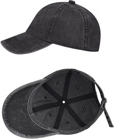 img 3 attached to Vintage Cotton Washed Baseball Caps for Men and Women - Unstructured Low Profile Retro Dad Hat, Adjustable and Classic Style