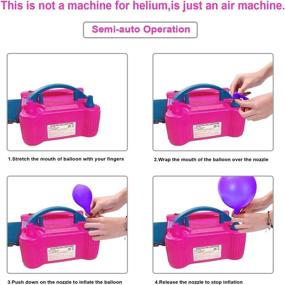 img 1 attached to Efficient Electric Balloon Pump Kit with 226 PCS TIFUNMYSI Balloon Inflator: Portable 600W Dual Nozzles Balloon Machine for Party, Wedding, Birthday Festival Decoration - Includes 190 Balloons