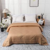 🛏️ leisurely collection premium 3rd gen cotton comforter - ultra-soft 800tc bed quilt for twin, breathable cooling & chemical-free logo