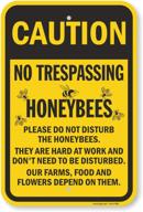 🐝 smartsign aluminum caution sign: trespassing honeybees logo