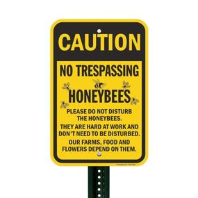 img 2 attached to 🐝 SmartSign Aluminum Caution Sign: Trespassing Honeybees