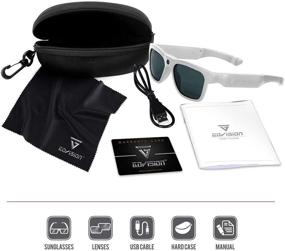 img 1 attached to GoVision Royale Sunglasses: Ultra HD Video Camera, Water Resistant Eyewear, 8MP Camcorder, Wide Angle View, Unisex Design, Stylish, Lightweight & White Frame