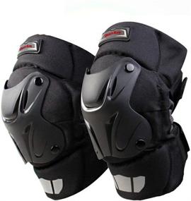 img 4 attached to 🏍️ CRAZY AL’S® Black Motorcycle Motocross Racing Knee Guards Pads Braces - Enhanced Protective Gear