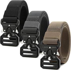 img 4 attached to 👖 Tactical Stretch Belts for Men - Elastic Military Accessories