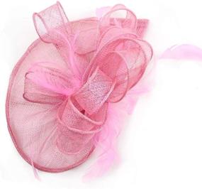 img 2 attached to Sinamay Fascinator Flower Champagne Cocktail Feather Women's Accessories