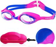 2-in-1 kids swim goggles set for boys and girls (ages 2-10) - anti-fog uv protection with swim cap included logo