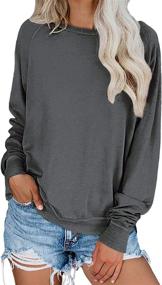 img 4 attached to Biucly Women's Casual Loose Long Sleeve Sweatshirts: Solid & Tie Dye Pullover Tops - Soft, Thin & Stylish Blouses!