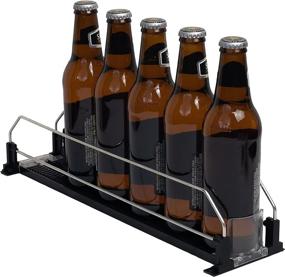 img 1 attached to 🥤 Adjustable Fridge Drinks Organizer - Refrigerator Bottle and Can Dispenser - Glide Pusher Home Refrigerator Organizer - Beverage Can Dispenser Organizer (1 Wide) SUND