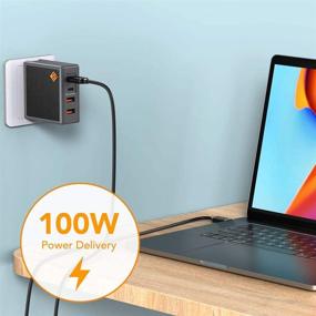 img 3 attached to SlimQ 100W USB C Charger: GaNFast Tech, Fast Charging for MacBook Pro/Air, iPad Pro, iPhone 13/12/11/Pro Max/XR/XS/X, Galaxy, Pixel, Laptop, and More!