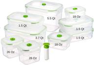 🍃 long-lasting freshness: 19-piece vacuum seal food storage containers in rectangular shape логотип