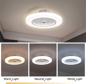 img 2 attached to 🔆 Harbin-Star 58cm Ceiling Fans with Light, Contemporary Invisible LED Ceiling Chandelier Fan Light Dimmable Variable Speed with Remote Control Lighting Fixture - In-Stock in the USA (White)