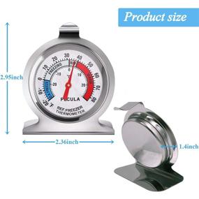 img 2 attached to 🌡️ 2 Pack Refrigerator Thermometer, -30°C to 30°C/-20°F to 80°F, Large Dial Fridge Thermometer with Red Indicator for Freezer, Refrigerator, Cooler