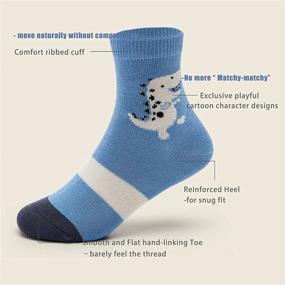 img 2 attached to 🧦 Kids Colorful Cotton Crew Socks with Seamless Toe - Pack of 6 Quarter Socks
