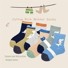 img 3 attached to 🧦 Kids Colorful Cotton Crew Socks with Seamless Toe - Pack of 6 Quarter Socks