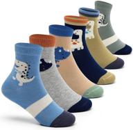 🧦 kids colorful cotton crew socks with seamless toe - pack of 6 quarter socks logo