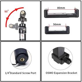 img 1 attached to 📸 Телескопический селфи-палка с штативом - Smatree: совместим с DJI Osmo Pocket 2, Osmo Pocket, GoPro Hero 9, 8, 7, 6, 5, SJCAM, AKASO, Xiaomi Yi и мобильными телефонами