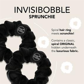 img 3 attached to 💁 Невидимая резинка для волос Invisibobble Sprunchie Spiral - Черный - 2 шт - Стильный браслет и аксессуар для волос для женщин, девушек, девушек и волос средней толщины - Крепкий эластичный захват и нежная спираль