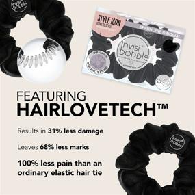 img 1 attached to 💁 invisibobble Sprunchie Spiral Hair Ring - True Black- 2 Pack - Stylish Bracelet and Hair Accessory for Women, Girls, Teens, and Thick Hair - Strong Elastic Grip and Gentle Coil