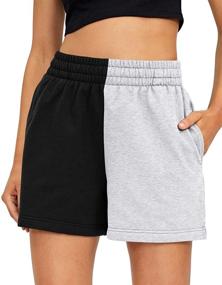 img 4 attached to 🩳 Womens Casual Summer Drawstring Shorts - Comfy Sweat, Yoga, and Running Shorts with Elastic High Waist - AUTOMET
