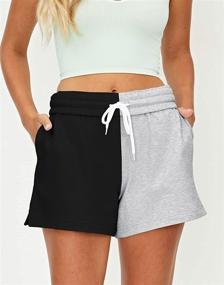 img 2 attached to 🩳 Womens Casual Summer Drawstring Shorts - Comfy Sweat, Yoga, and Running Shorts with Elastic High Waist - AUTOMET