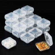 worldity 50-piece small clear plastic storage container boxes for beads, pins, stamps, ear buds - durable plastic box with lids (1.18 x 1.18 x 0.66 inches) logo