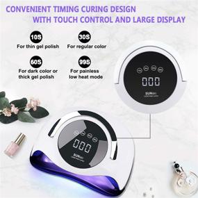 img 2 attached to 💅 UV LED Nail Lamp, High-Powered 120W Gel Nail Polish Dryer for Faster and Efficient Nail Drying with 4 Timer Settings, User-Friendly Touch Screen and Portable Handle, Auto Sensor Nail Art Light Instrument for Fingernail and Toenail Care